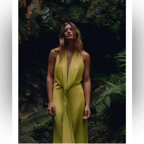 ZARA PRINTED KNOT LONG DRESS - Picture 1 of 7
